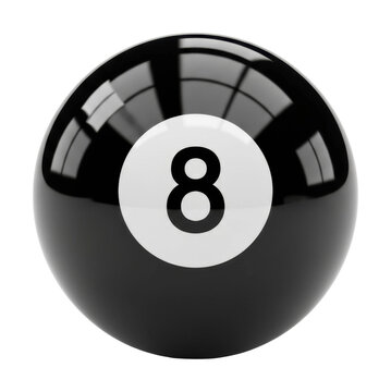 Playing with fate 8-ball predictions game room isolated on transparent background