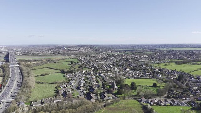Avonmouth Docks and M5 Motorway near Bristol Aerial Panorama