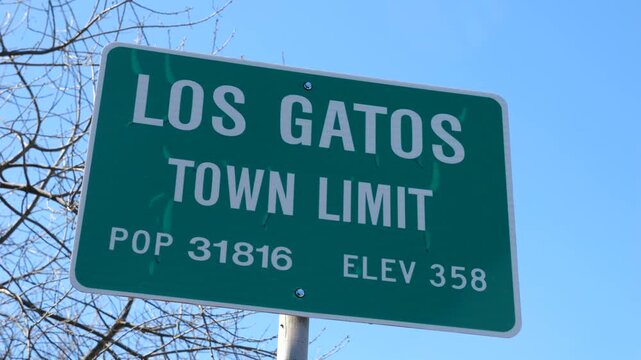 Los Gatos California Public Welcome Sign