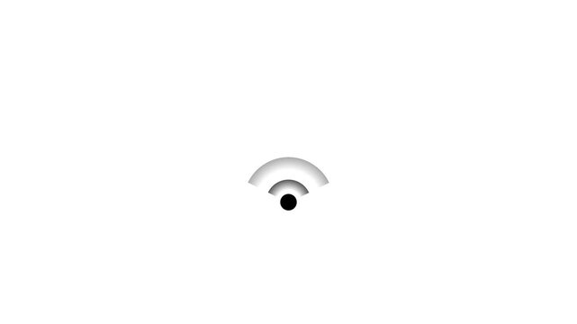 Minimalist Wi Fi Signal Icon with Gradient Arcs on white Background wifi wireless, with Wireless and wifi icon or sign for remote internet access 4K animation on white background.