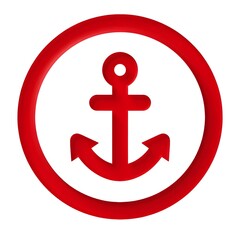 Fototapeta premium Anchor icon on white