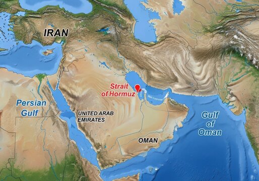 A map of the strait of hormuz