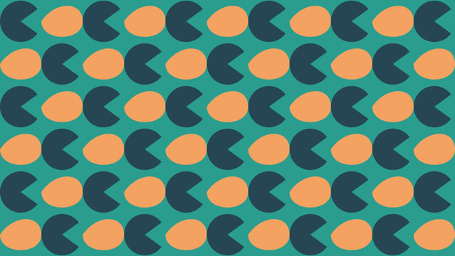 Retro Pattern of Pacman Inspired Shapes