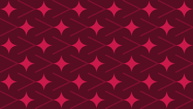 Maroon Star and Line Pattern Background