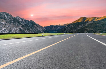 road nature landscape sunset highway
