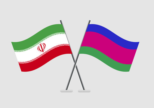 Iran and Kuban Peoples Republic vector flags in international meeting symbol
