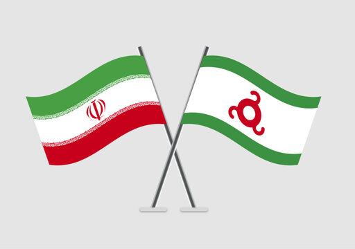 Iran and Ingushetia vector flags graphic for official theme