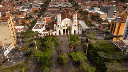 Fototapeta premium Envigado, Antioquia - Colombia. February 8, 2026. Municipality surrounded by mountains, with 246,327 inhabitants.
