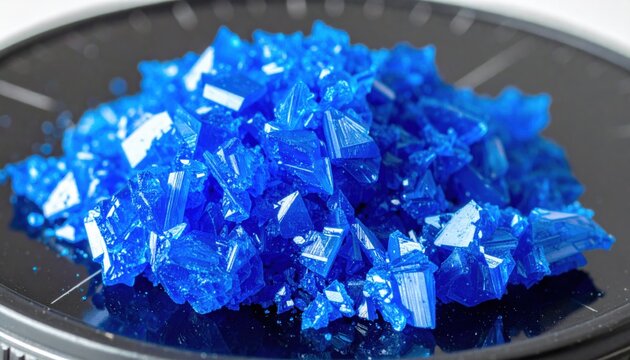 Vibrant Blue Copper Sulfate Pentahydrate Crystals Piled Haphazardly