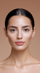 Close-up of female eye with cosmetic treatment lines highlighting skincare, beauty and anti-aging concept