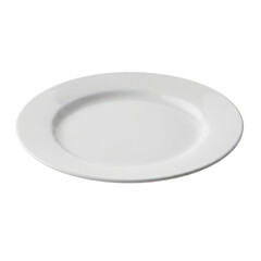 A white plate with a recessed center isolated on transparent background Png