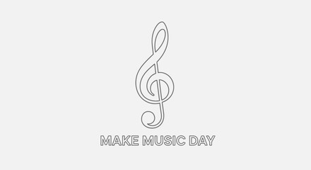 Fototapeta premium Treble Clef Music Symbol Make Music Day.