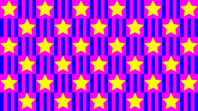 Abstract Geometric Pattern with Blue Rectangles and Pink Lightning