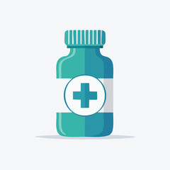Obraz premium Pill Bottle with Medical Cross Symbol.