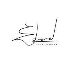 Fototapeta premium Edward name signature logo vector design