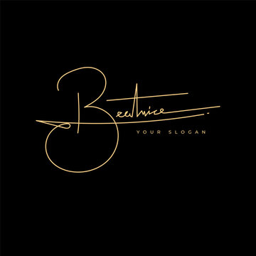 Beatrice name signature logo vector design