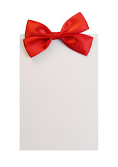 白いカードと赤いリボン