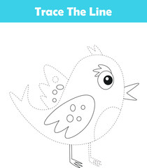 Obraz premium Handwriting Practice. Tracing lines and coloring animals for children. Vector Illustration