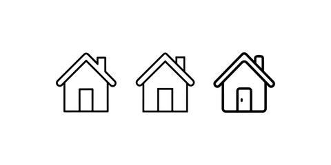Obraz premium House outline icon set, home concept, building symbol, residence illustration, real estate graphic, property sign, dwelling and housing.