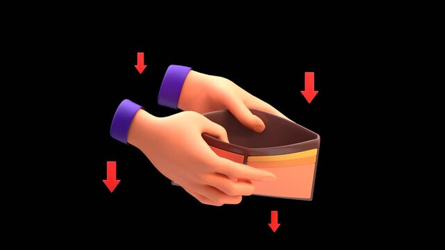 3D Empty Wallet | Alpha Channel