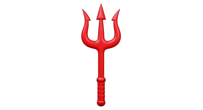 Vivid Red Devil's Trident 3D Render
