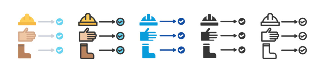 Obraz premium safety compliance icon set multi style various collection