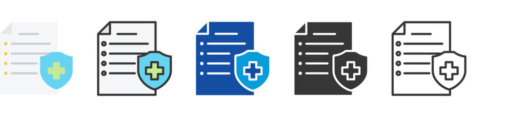 Obraz premium safety gear list icon set multi style various collection