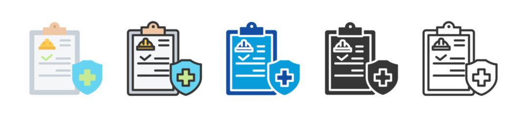 safety plan icon set multi style various collection