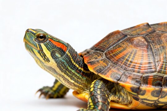 Colorful turtle with detailed shell