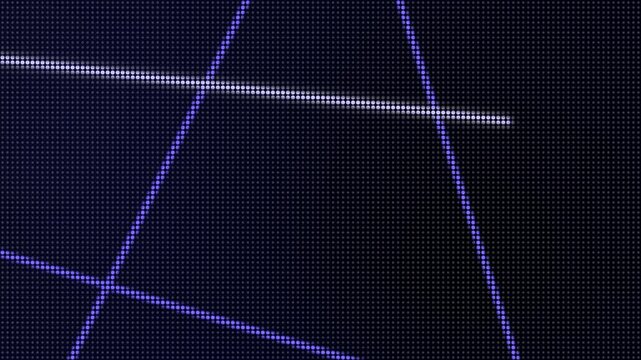 Blue LED Dot Lines Appearing Sequentially Loop Animation Black Background