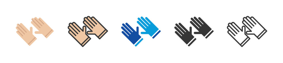 Obraz premium rubber gloves icon set multi style various collection
