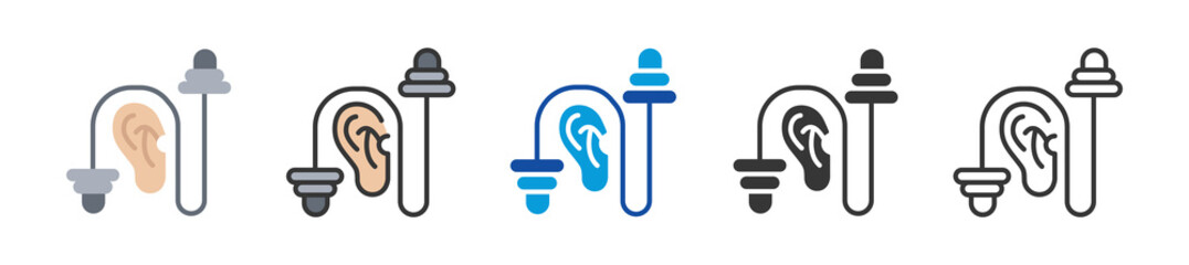 earplug icon set multi style various collection