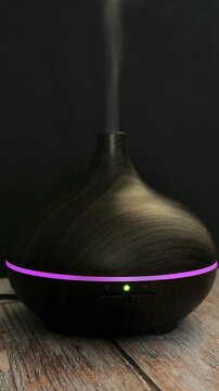 Essential Oil Diffuser Mist Aromatherapy Relaxation Wellness Spa Calm Ambient Steam Vapor Humidifier Meditation Zen Peaceful Background Soft Light Aesthetic Loop Video
