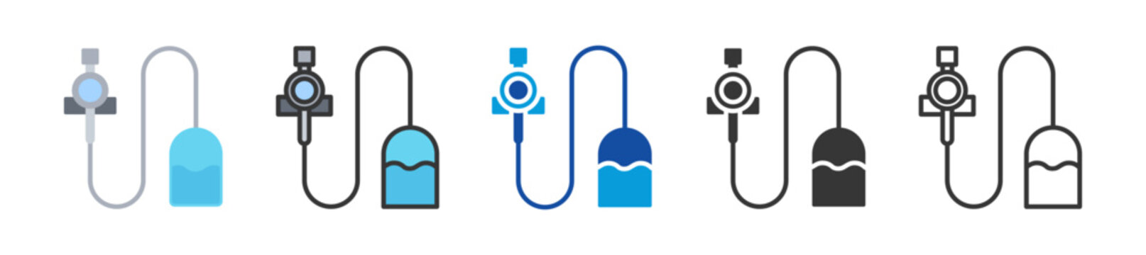 catheter zation icon set multi style various collection