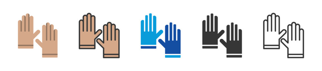 Fototapeta premium glove icon set multi style various collection