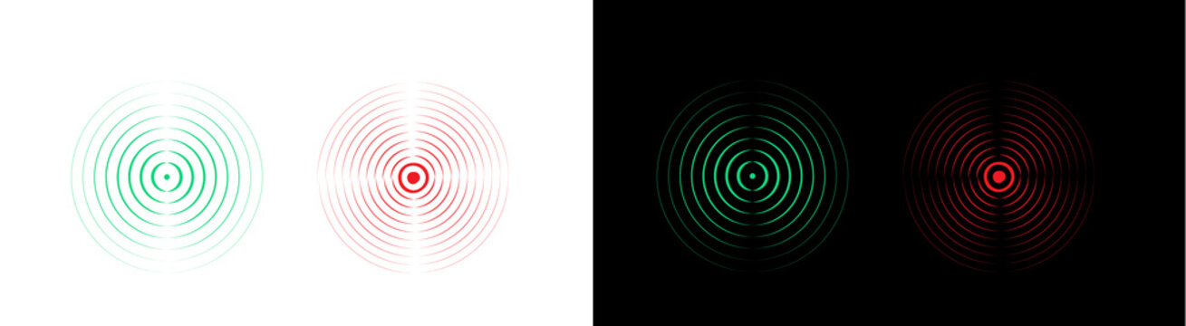 PNG image of&nbsp;Collection of abstract sound wave concentric circle graphics representing transmission signal propagation on transparent background