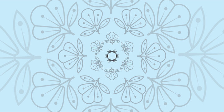 Round gradient mandala on white isolated background. Vector boho mandala in green and pink colors. Mandala with floral patterns. Yoga template