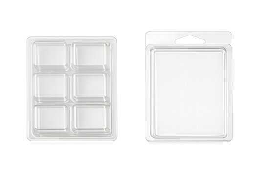 Empty blister packaging and clear plastic tray mockups