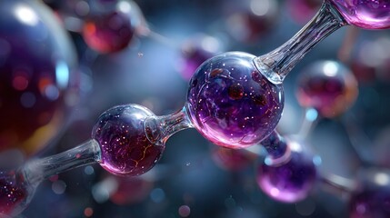 Stunning purple molecular structure with glowing connections