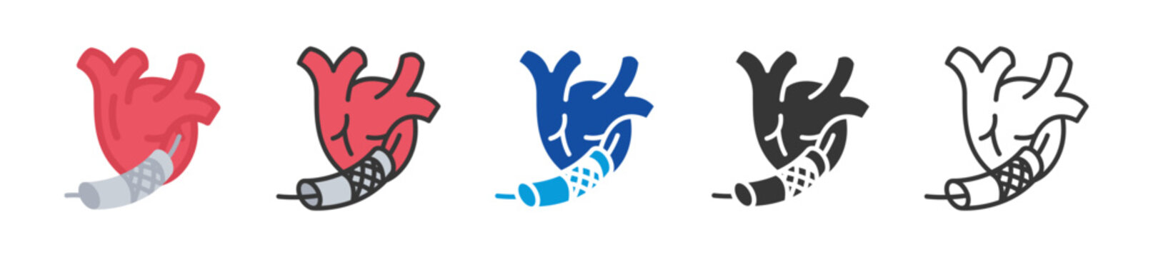 cardial cathetenzation icon set multi style various collection