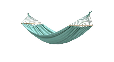 Fototapeta premium Green Hammock with Wooden Spreader Bars