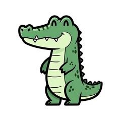 Fototapeta premium Cartoon crocodile smiling standing.