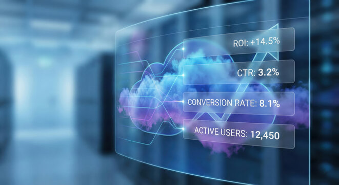 Saas performance marketing dashboard with cloud data analytics for conversion rate optimization and user growth motivation