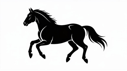 Obraz premium Black horse silhouette vector
