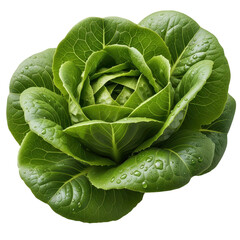 Obraz premium Fresh lettuce head isolated on white background