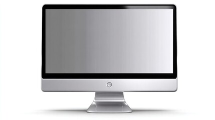 Fototapeta premium Modern Desktop Computer: A sleek, modern desktop computer with a blank screen, perfect for showcasing content or representing technology and communication.