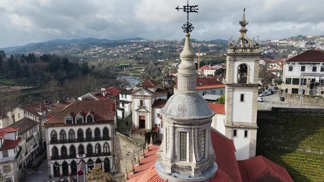 Cathedral roof close-up in Amarante, Portugal