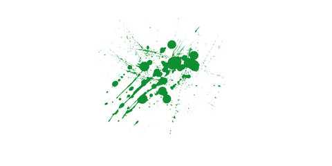 Obraz premium Bright green paint splatter on black background emerald ink splash messy droplet texture artistic design element graphic