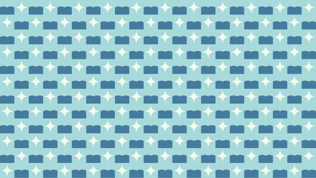 Geometric Retro Pattern with Rounded Rectangles and Stars vector background