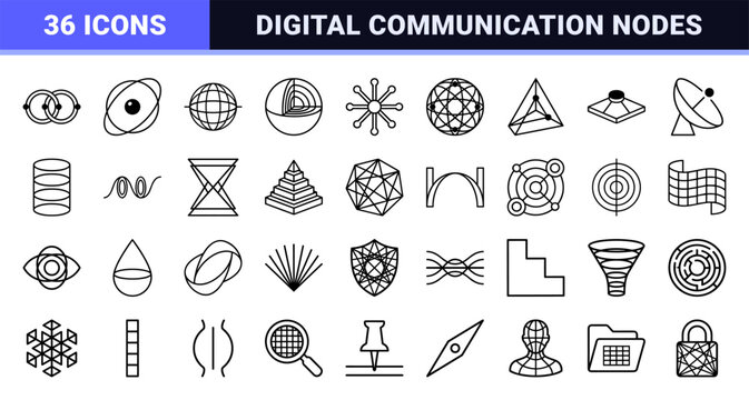 Global network connectivity and digital communication node outlines in a minimalist technical monoline aesthetic for web infrastructure.